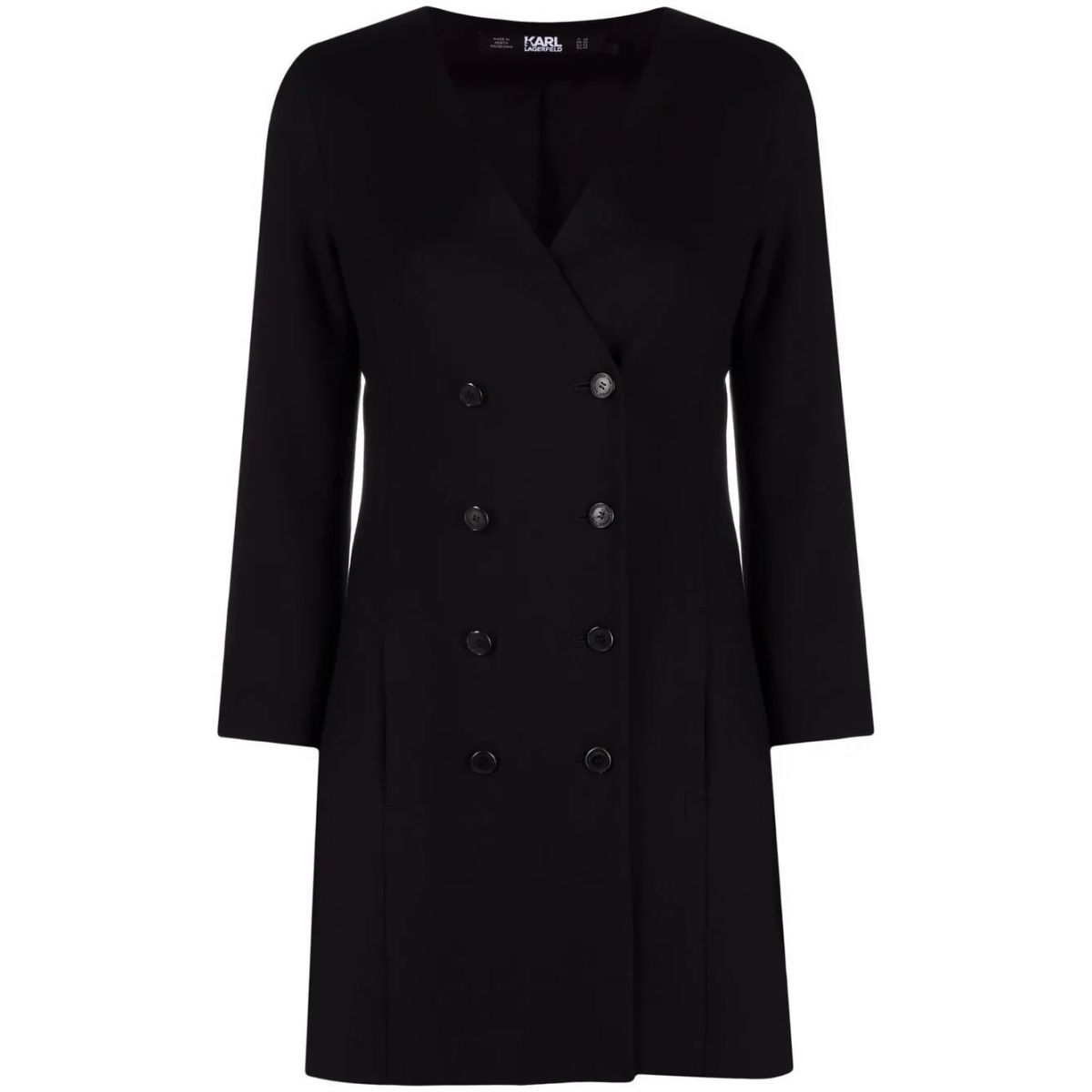 Karl Lagerfeld BLACK DOUBLE-BREASTED PUNTO DRESS Φόρεμα Γυναικείο 216W1307